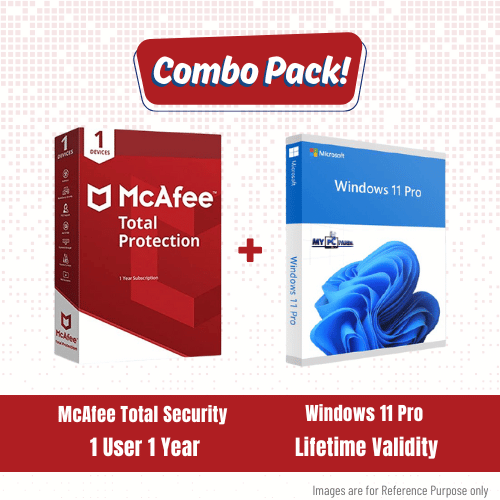 Combo Pack - McAfee Total Security 1 PC 1 Year + Windows 11 Pro 1 PC Lifetime Key